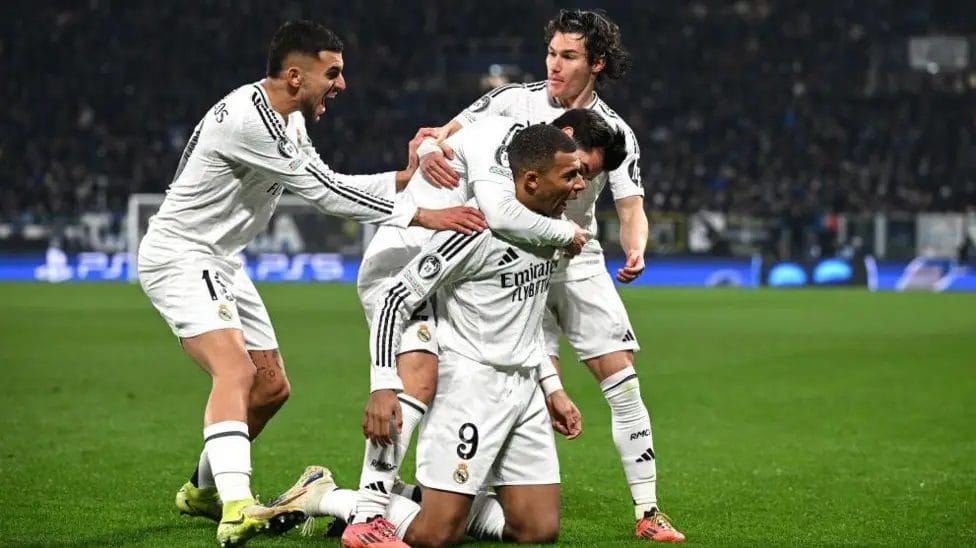 Mbappe scores landmark goal as Real Madrid triumph Atalanta 2 - 3 Real Madrid 1 Kylian Mbappe has scored 12 goals in 22 games for Real Madrid this season