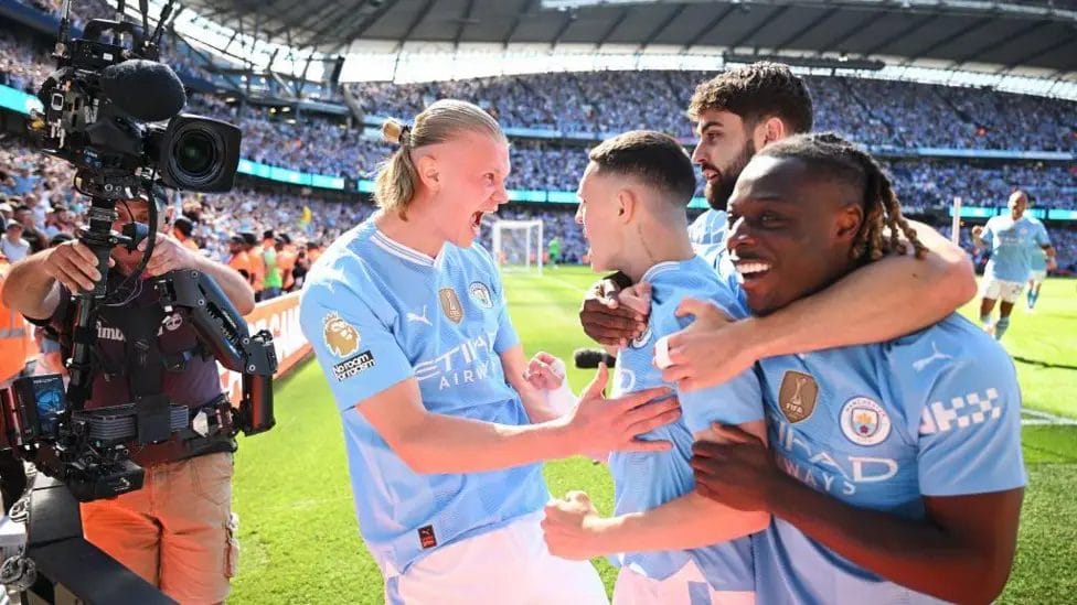 Late drama & brilliance - best football moments of 2024 5 Manchester City only lost three league games in 2023-24, scoring 96 goals and earning 91 points