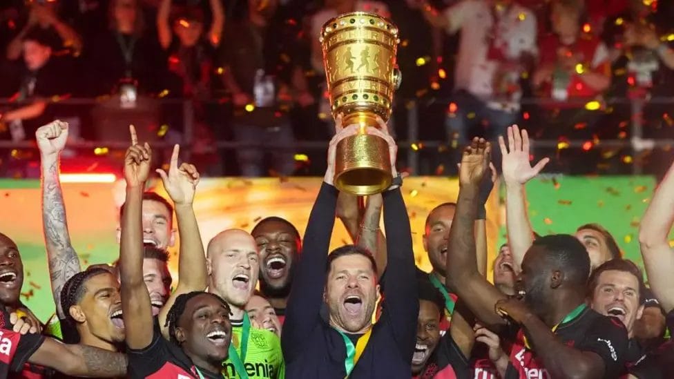 Late drama & brilliance - best football moments of 2024 8 Bayer Leverkusen won 28 and drew six of their 34 Bundesliga games, winning the title with five matches to spare, and beat Kaiserslautern 1-0 in the German Cup final