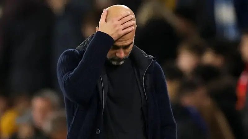 'I am not good enough' - Guardiola faces daunting and major rebuild 2 Manchester City manager Pep Guardiola in despair during the derby defeat to Manchester United