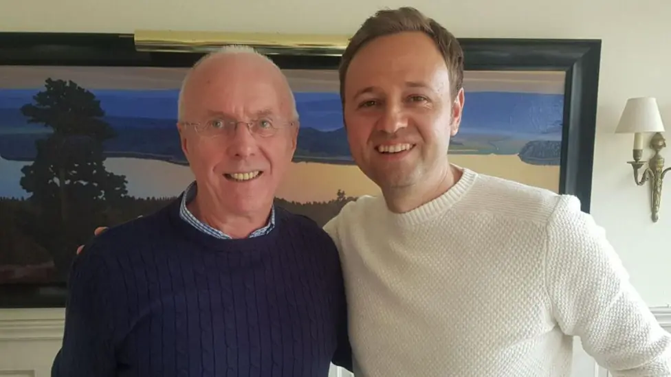 Agent Dean Eldredge with the late Sven-Goran Eriksson, one of his former clients

