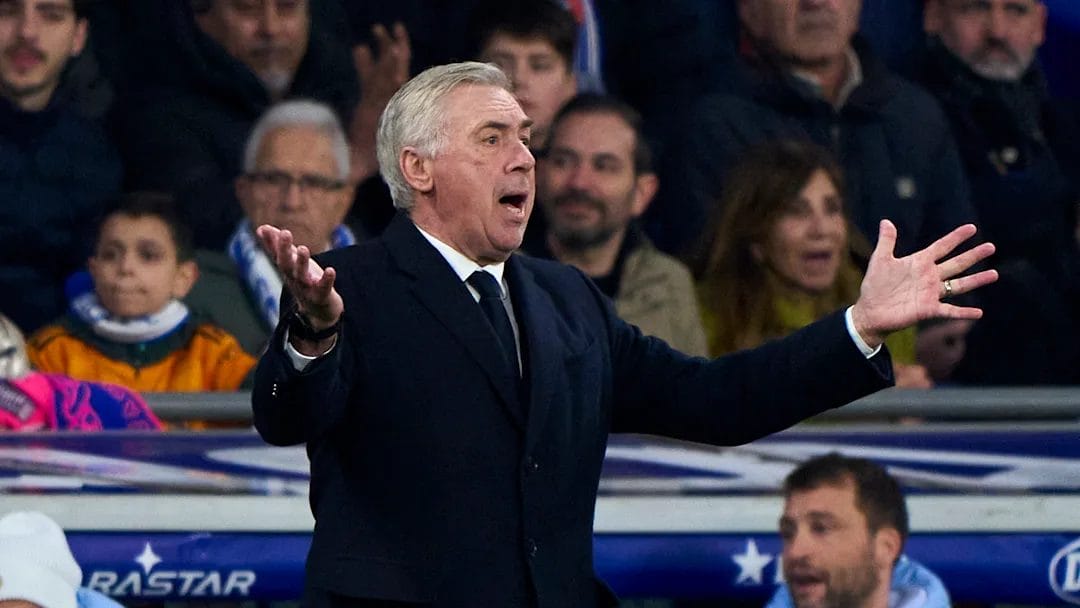 Carlo Ancelotti could not believe the decision / Diego Souto/GettyImages