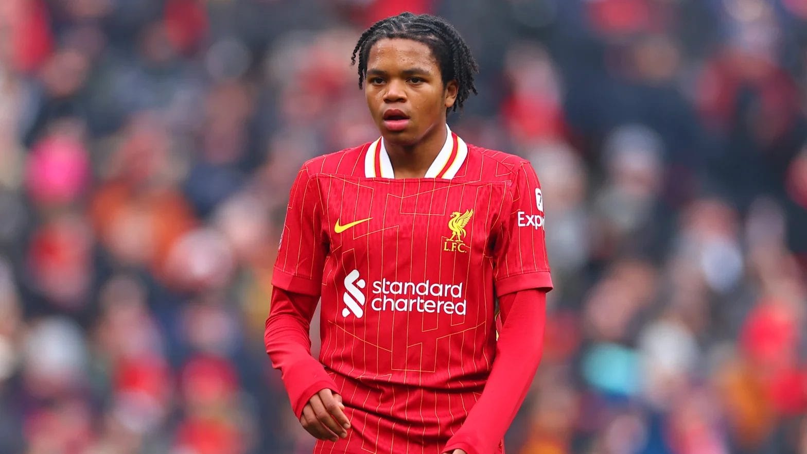 Liverpool Add Record-Breaking Teenager to Champions League Squad 1 Rio Ngumoha has caught Arne Slot's eye / Chris Brunskill/Fantasista/GettyImages