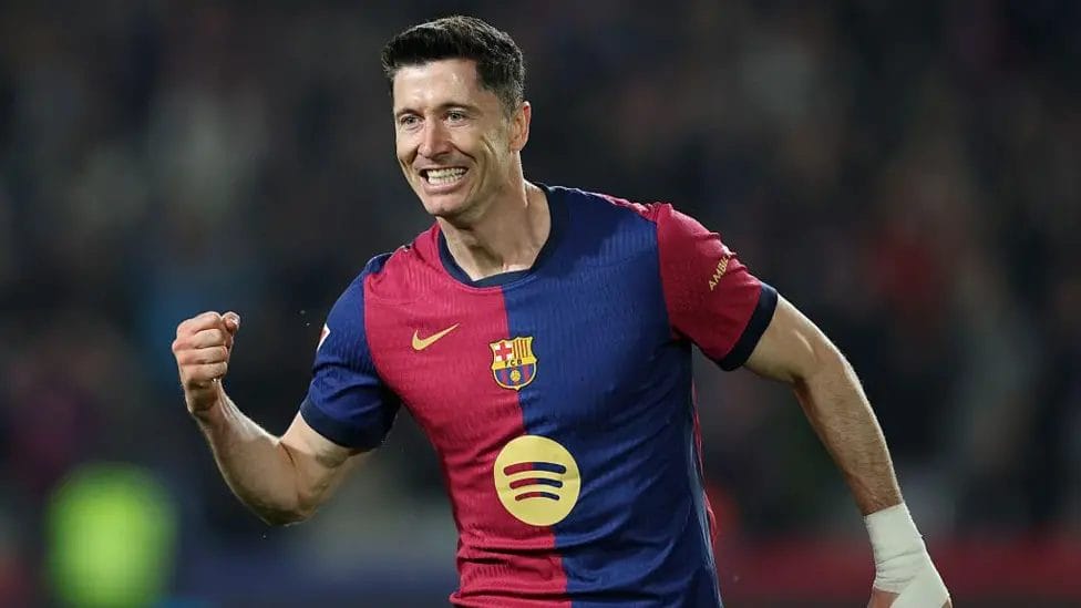 Barcelona beat Osasuna in rearranged La Liga game 3-0 1 Robert Lewandowski is La Liga's top scorer with 23 goals
