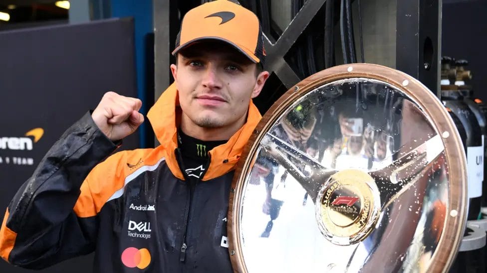 'Copybook victory as Norris and McLaren come through chaos unscathed' 1 Lando Norris' four previous F1 wins had come in dry races