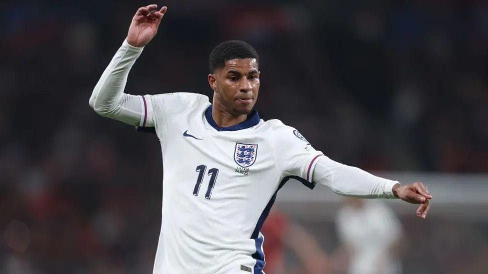 Marcus Rashford started both games on England's left wing


