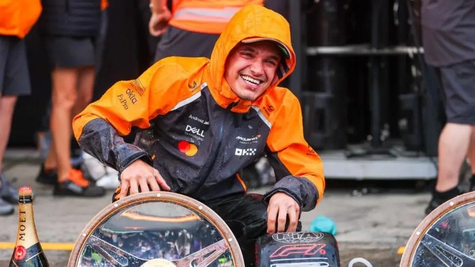 'Copybook victory as Norris and McLaren come through chaos unscathed' 2 Lando Norris is leading the drivers' championship for the first time in his career