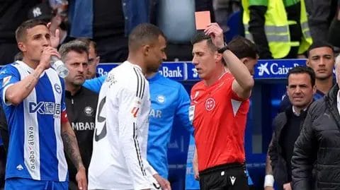 Mbappe sent of as Real Madrid beat Alaves 0-1 1 Kylian Mbappe received his first red card since April 2019