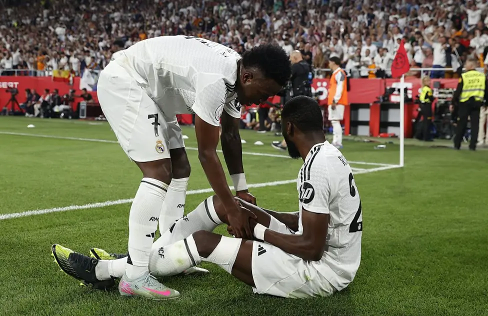 Real Madrid's Rudiger has knee surgery 1 Antonio Rudiger (right) was forced off in the 111th minute