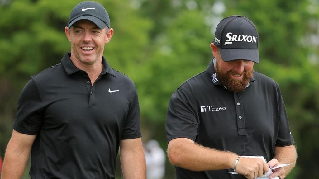 Rory McIlroy and Shane Lowry had moved into second spot after 12 holes but lost ground after suffering three late bogeys

