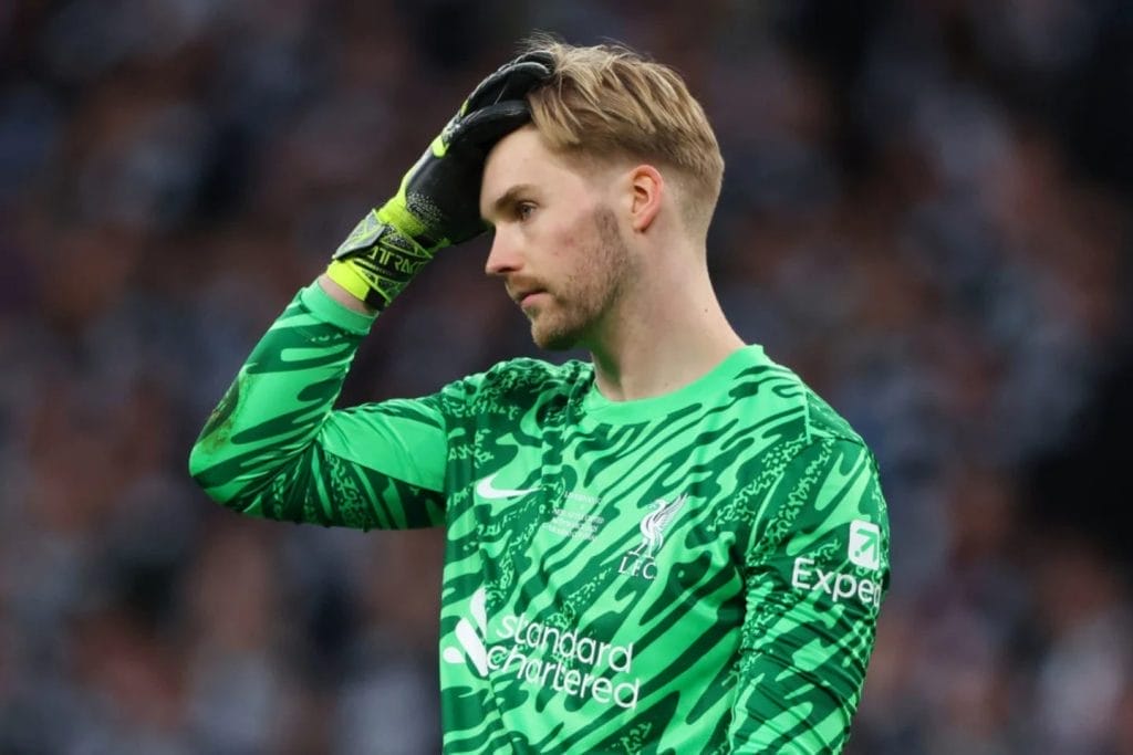 7 Players Who Could Leave Liverpool After Premier League Title Triumph 2 Caoimhin Kelleher has been linked with a Liverpool exit before / Marc Atkins/GettyImages