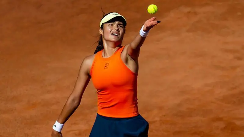 Emma Raducanu was beaten 6-1 6-2 by Coco Gauff in the Italian Open last 16 on Monday