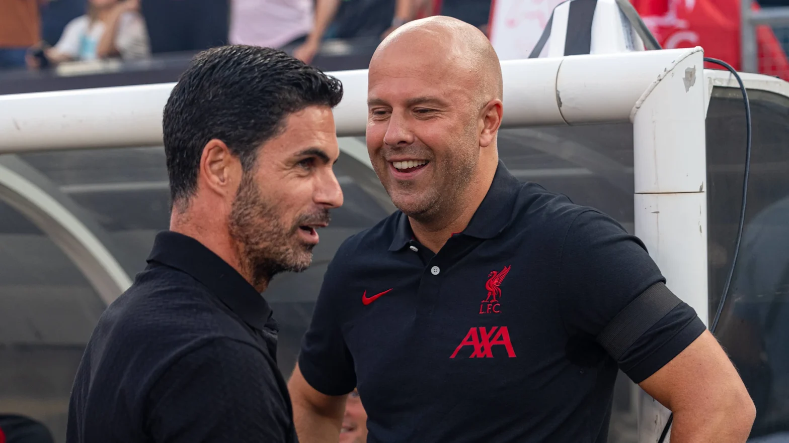 Mikel Arteta (left) was full of praise for Liverpool's Arne Slot / IMAGO / Propaganda Photo
