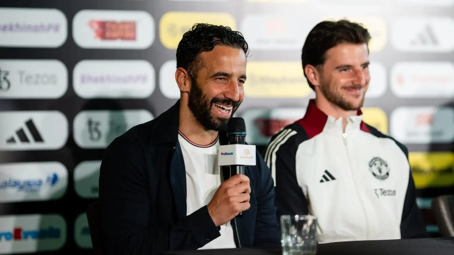 Ruben Amorim's phone alarm went off during Manchester United's first press conference on their post-season tour of Asia.