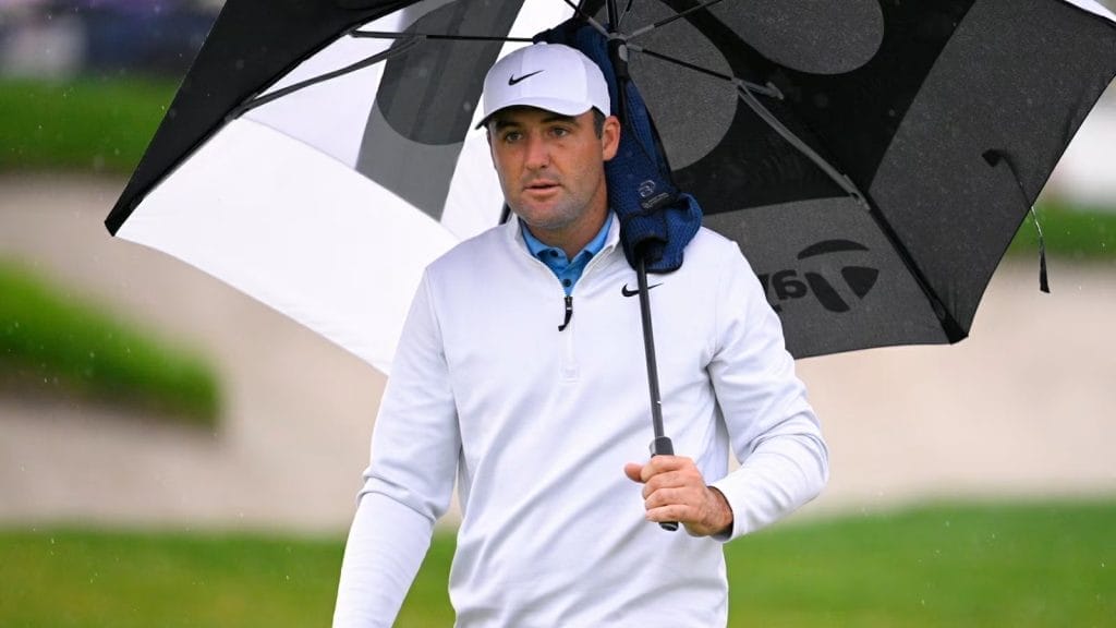 Scheffler Surges Ahead by Six After Storm Delay at the CJ Cup Byron Nelson 2 While Scheffler has racked up top-10s this season