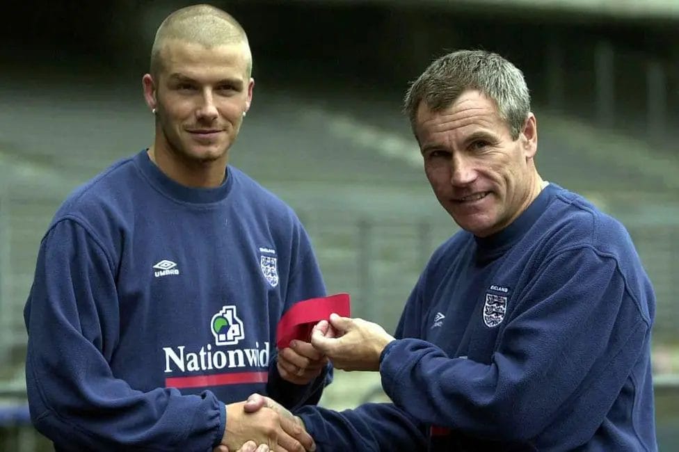 Peter Taylor, although only caretaker manager for one game, gave Beckham the England captaincy in 2000. Beckham went on to lead the side 59 times

