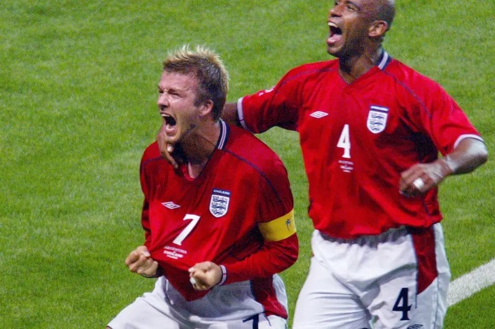 Beckham redeemed himself four years later at the 2002 World Cup, his goal from the penalty spot sealing a 1-0 win for England against Simeone's Argentina

