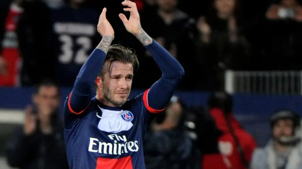 Beckham joined Paris St-Germain in January 2013 and it was there he played the final match of his career four months later. He was in tears as he was substituted in the 80th minute against Brest, departing the pitch to a standing ovation from fans

