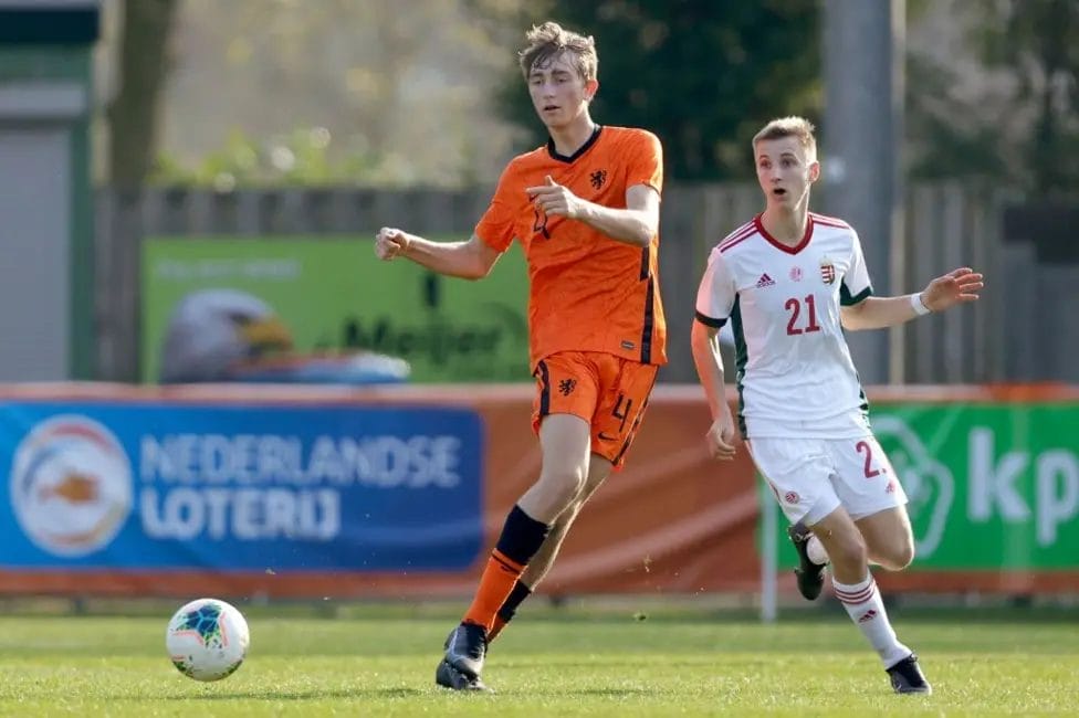 Unknown to Real Madrid's £50m man - the rise of Huijsen 2 Dean Huijsen (pictured here playing for the Netherlands U17s in 2022) was born in Amsterdam but moved to Spain as a child
