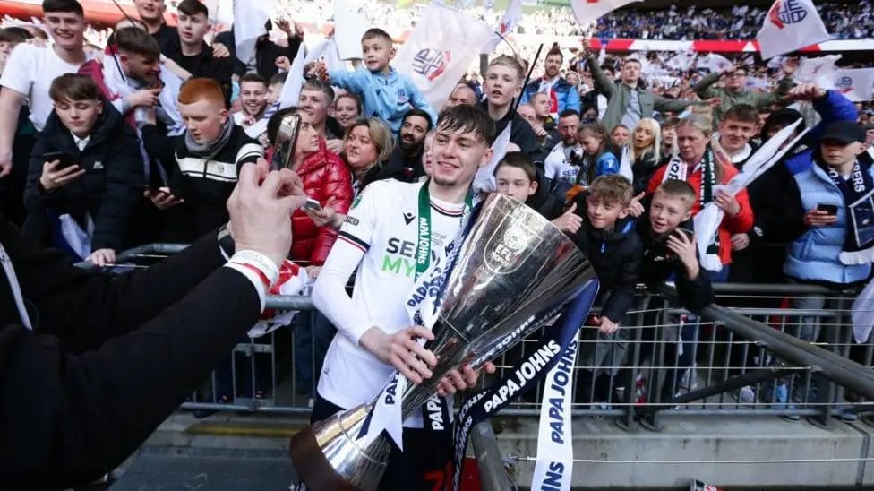 'Toughening up' in League One - the making of Bradley 3 Bradley helped Bolton win the Papa John's Trophy during his time at the League One club